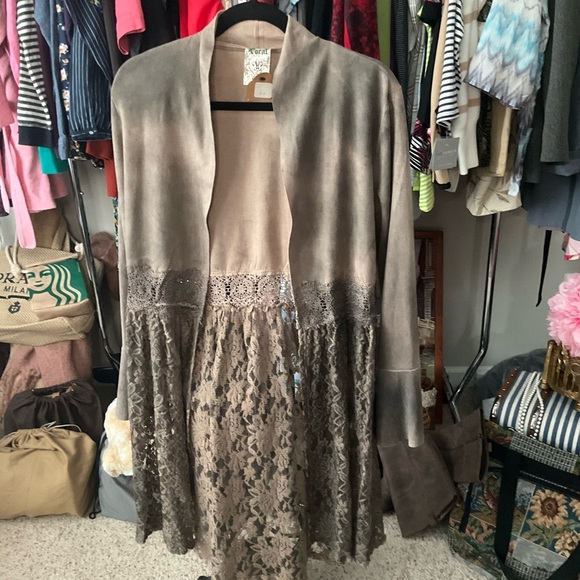 Vocal Jackets & Blazers - NWT Size M Vocal Lace Jacket Color Taupe